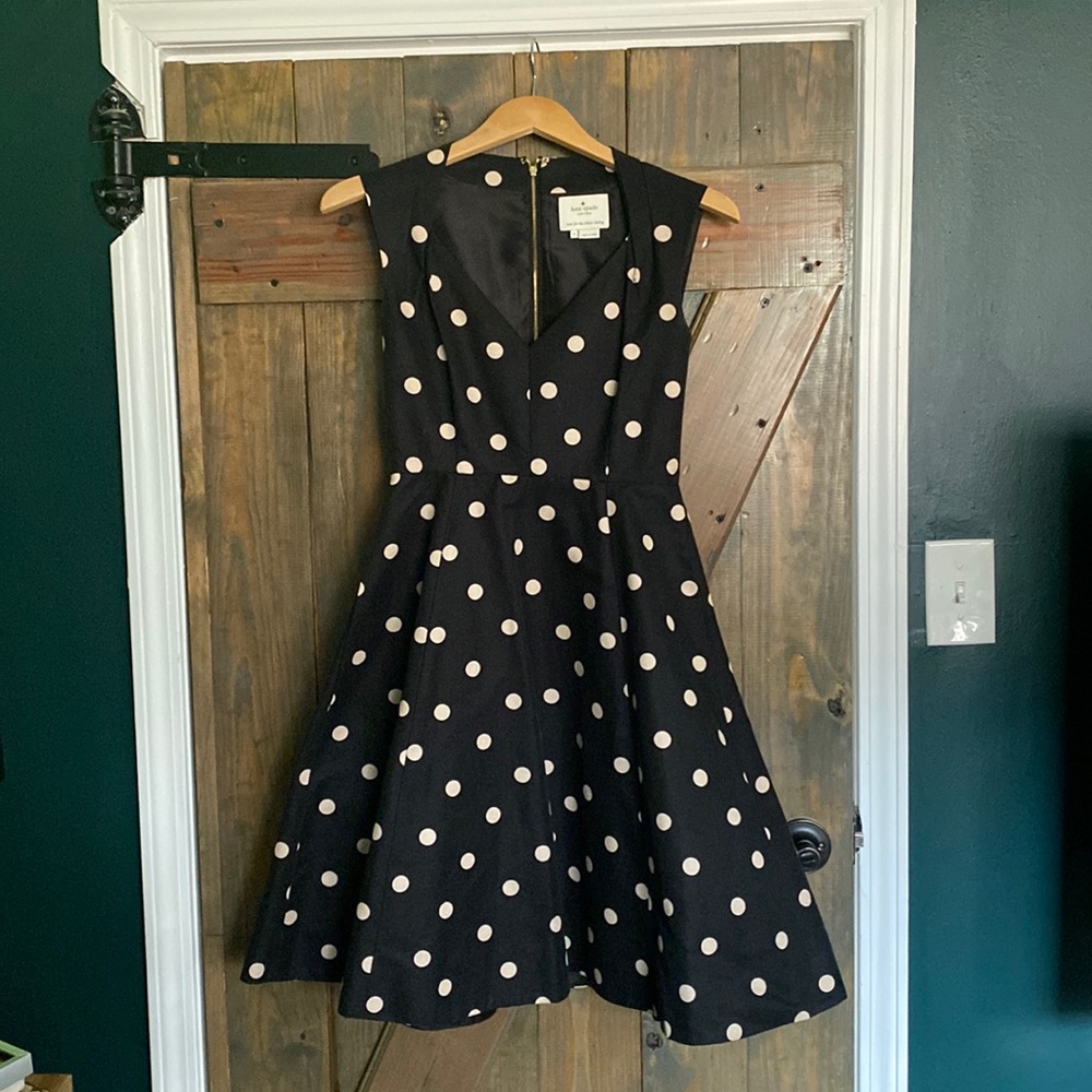 Kate Spade NWOT Polka Dot A-line Silk Blend Dress